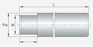 EJE EN 1.4125 DIAMETRO 16 LARGO 270 MM CON EXTREMO ROSCADO CON SOCAVADO REF. MISUMI SSAFN16-270-F8-M8